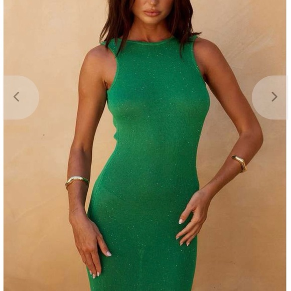 RUNAWAY THE LABEL ADRIANA MAXI DRESS Green Medium - Picture 3 of 10